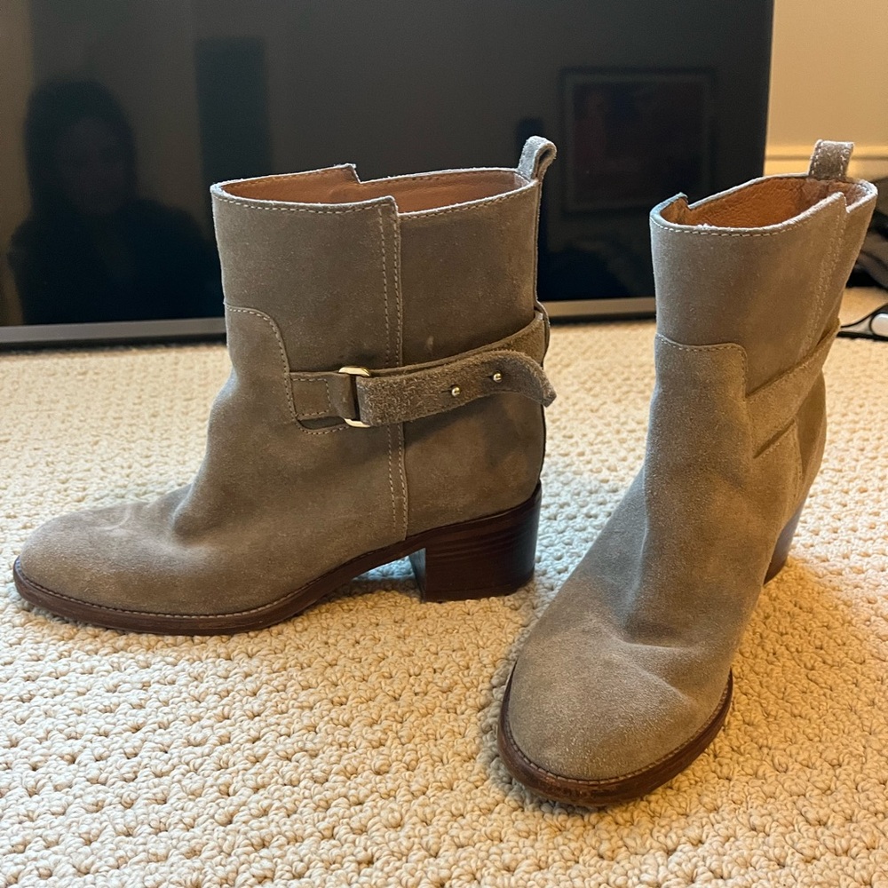 J. Crew Taupe Suede Ankle Boots